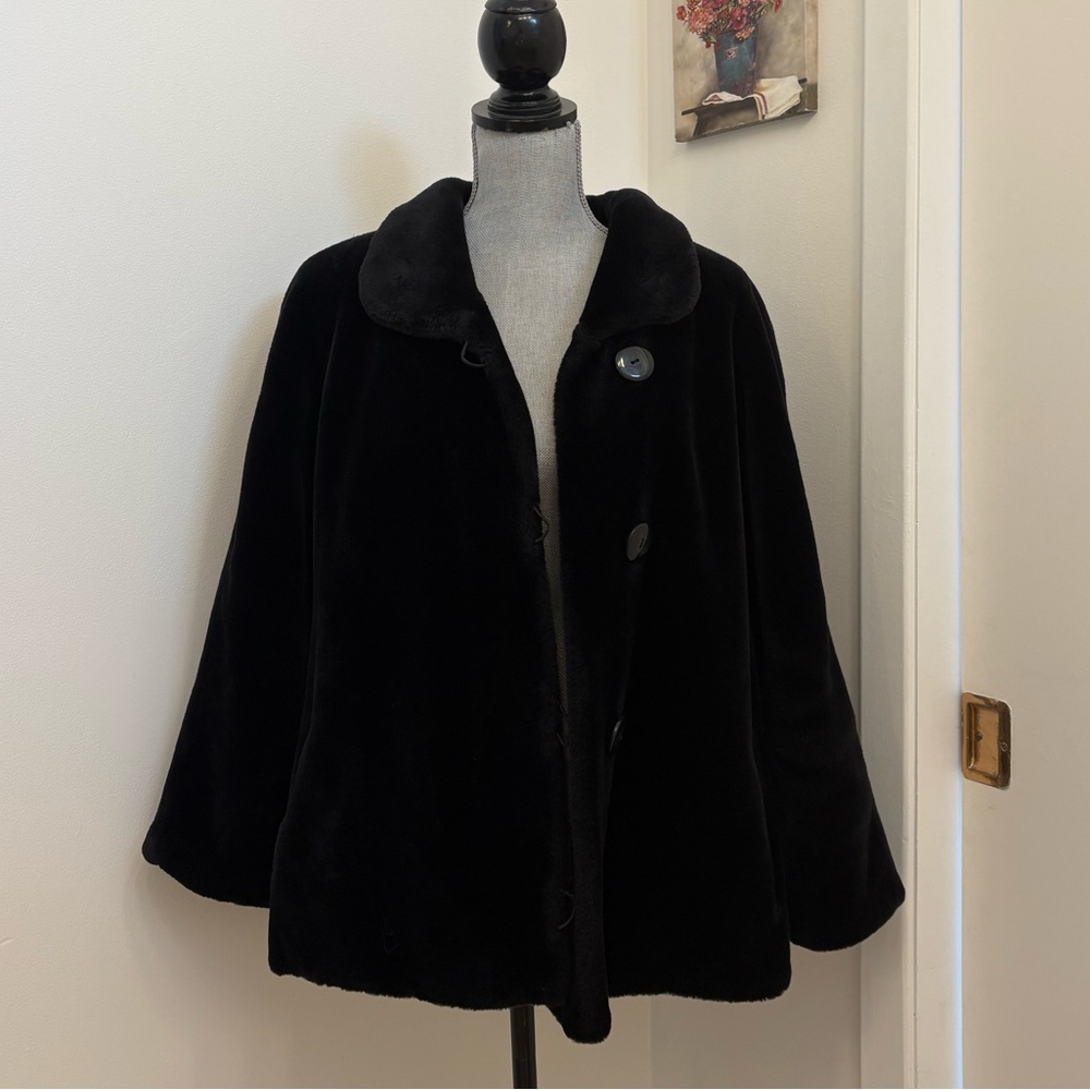 Vintage black faux fur jacket